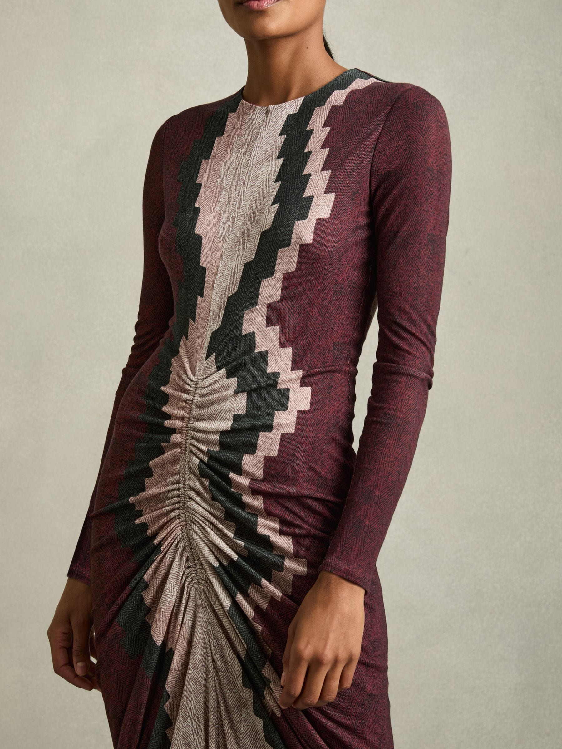 【海外限定】REISSワンピース☆Burgundy Savannah Jersey Ribbed 海外限定】REISSワンピース☆Burgundy Savannah Jersey Ribbed