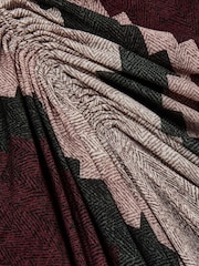 Reiss Burgundy Georgia Petite Jersey Ruched Printed Dress With Wool - Image 5 of 6