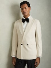 Reiss Ivory White Knight Slim Fit Single-Breasted Stretch Suit Blazer - Image 1 of 11
