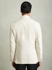 Reiss Ivory White Knight Slim Fit Single-Breasted Stretch Suit Blazer - Image 7 of 11