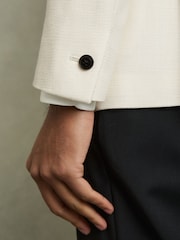Reiss Ivory White Knight Slim Fit Single-Breasted Stretch Suit Blazer - Image 8 of 11