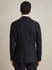 Reiss Navy Club Slim-Fit Double-Breasted Textured Wool-Blend Suit Blazer - Image 6 of 8