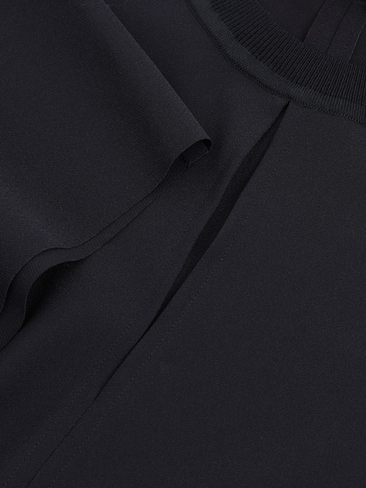 Reiss Navy Tania Draped Sleeve Top - Image 8 of 8
