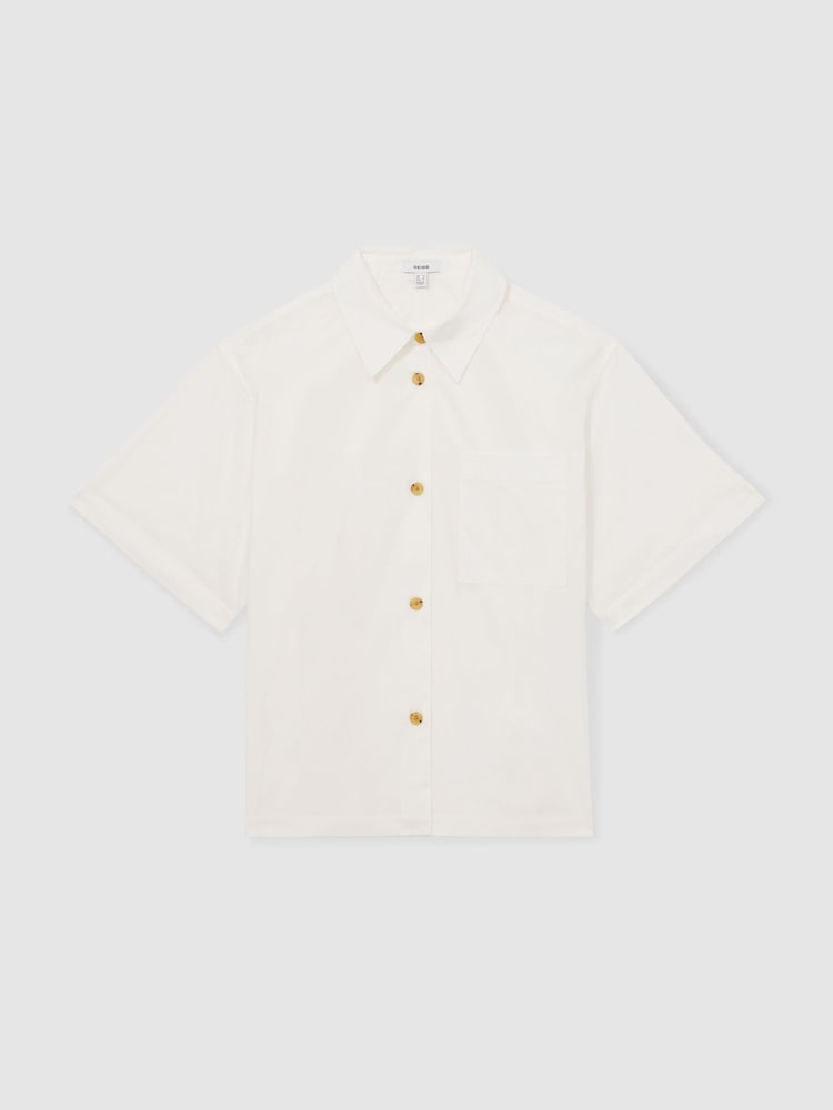 Reiss White Jordan Cotton Short-Sleeve Shirt - Image 2 of 7