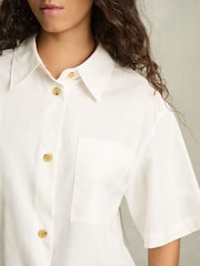 Reiss White Jordan Cotton Short-Sleeve Shirt - Image 4 of 7
