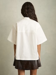 Reiss White Jordan Cotton Short-Sleeve Shirt - Image 5 of 7