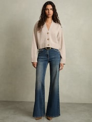 Ovsena kaša - Reiss Rixy Wool-Cashmere Cropped Cardigan - Slika 3 iz 6