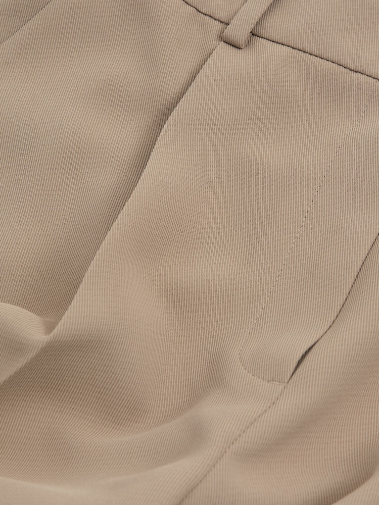 Reiss Mink Neutral Eden Elasticated-Waist Wide-Leg Twill Trousers - Image 5 of 5
