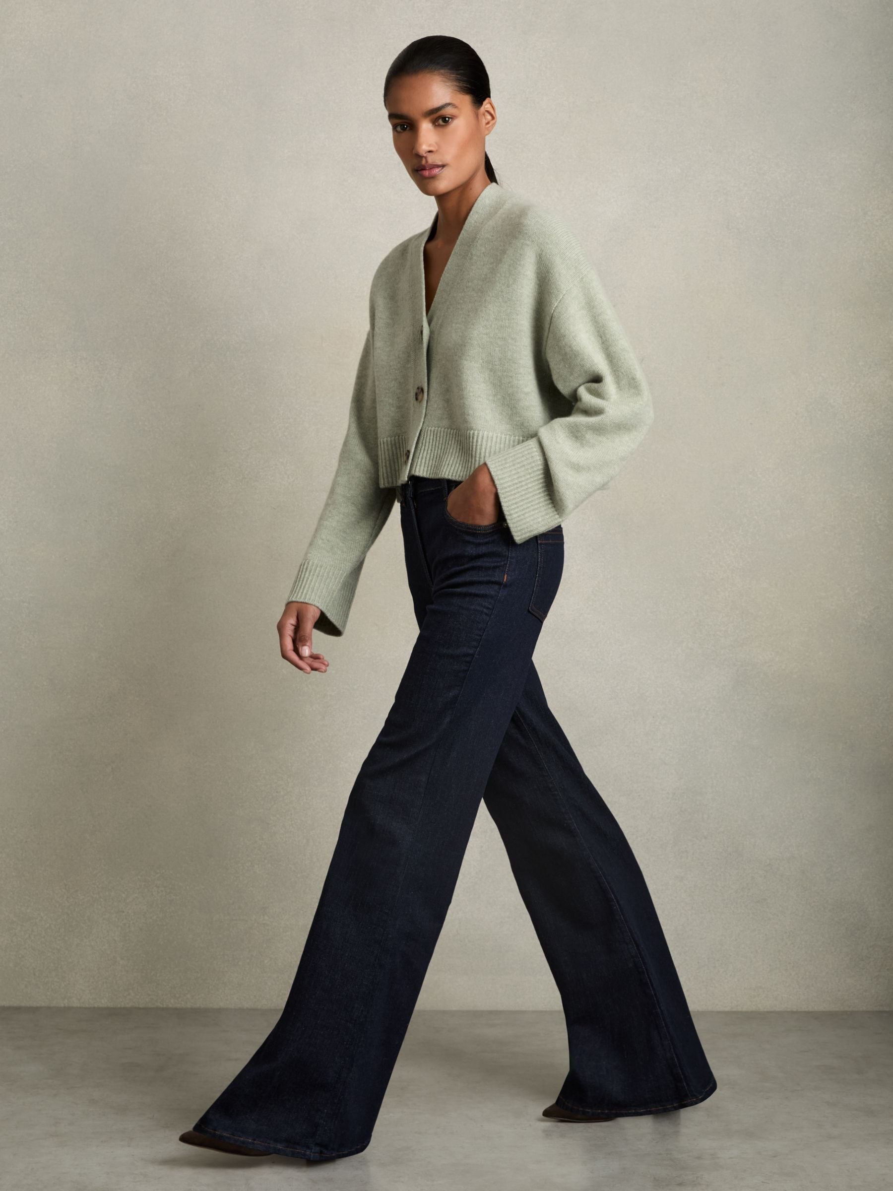 Buy Reiss Sage Rixy Wool-Cashmere Cropped Cardigan from Next USA