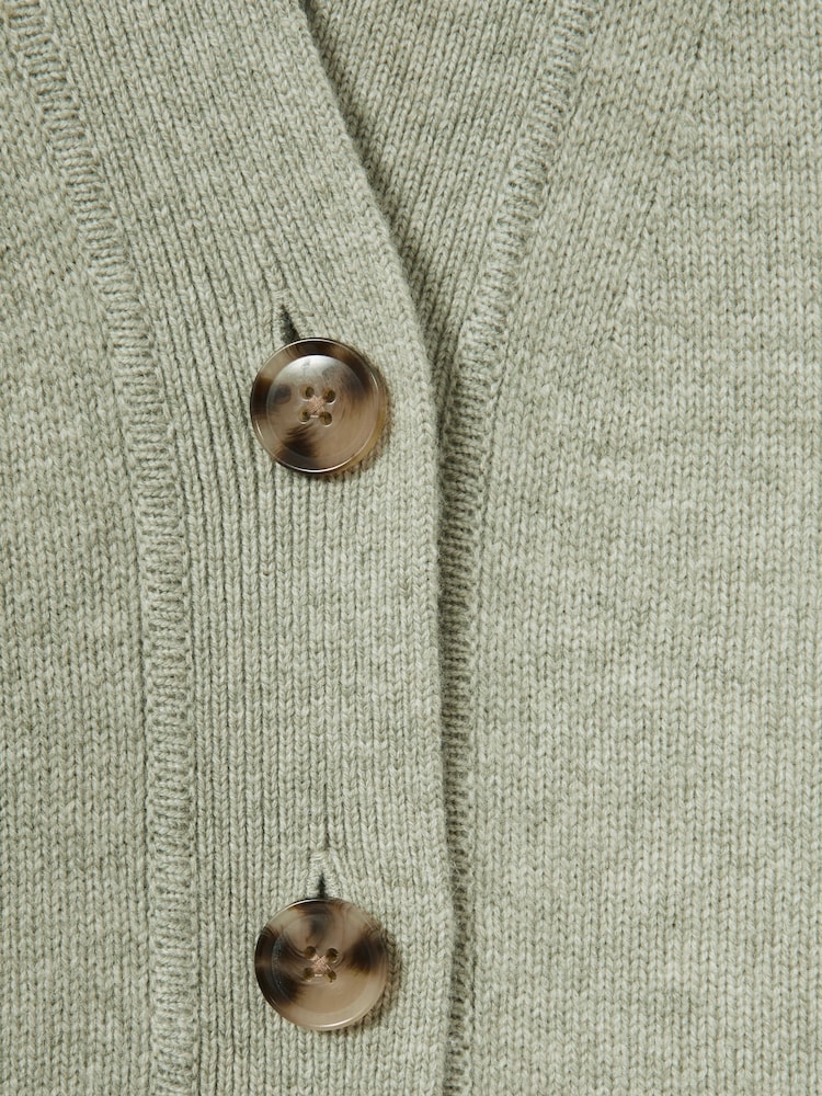 Žajbelj - Reiss Rixy Wool-Cashmere Cropped Cardigan - Slika 6 iz 6
