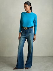 Blau - Reiss Wendy Fine-Knit Crew-Neck Jumper With Cashmere - Bild 3 von 6