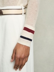 Reiss Neutral Cece Wool-Cashmere Tipped Polo Jumper - Image 5 of 7