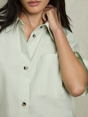 Reiss Green Jordan Cotton Short-Sleeve Shirt - Image 3 of 5