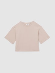 Reiss Blush Cassy Oversized Cotton Crew-Neck T-Shirt - Image 2 of 4