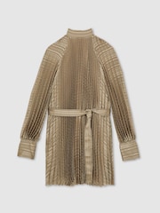 Reiss Sage Enia Pleated Belted Mini Dress - Image 2 of 7