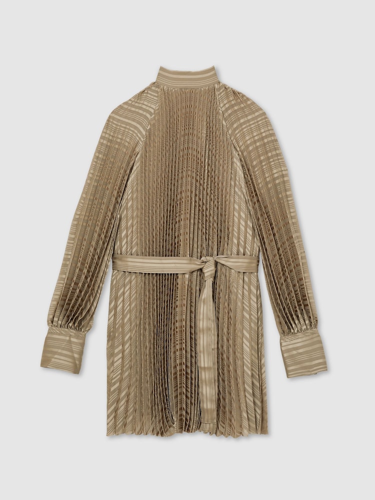 Reiss Sage Enia Pleated Belted Mini Dress - Image 2 of 7