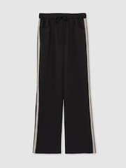 Reiss Black Inaya Wide-Leg Embroidered Trousers - Image 2 of 6