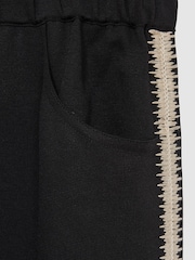 Reiss Black Inaya Wide-Leg Embroidered Trousers - Image 6 of 6