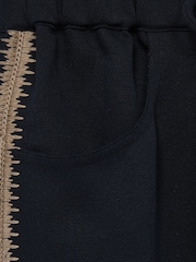 Reiss Navy Inaya Petite Wide-Leg Embroidered Trousers - Image 6 of 7