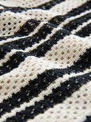 Monochrome Crochet Stripe Short Sleeve Shirt - Image 6 of 6