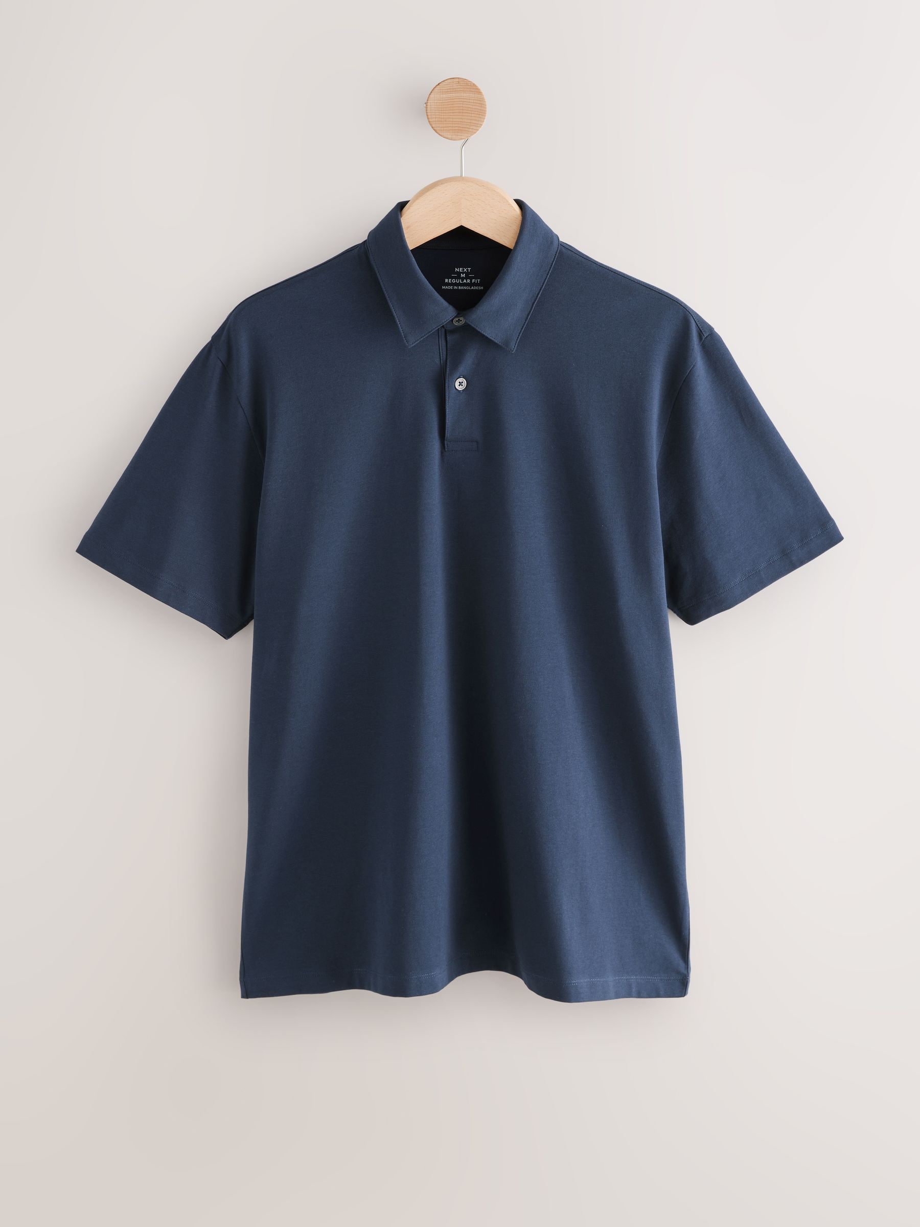 Buy Navy/Light Blu/Blue Geo Printed Short Sleeve Jersey Polo