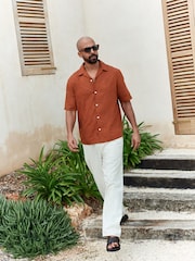 Rust Brown - Camisas de manga curta bordadas com sol - Imagem 2 de 8