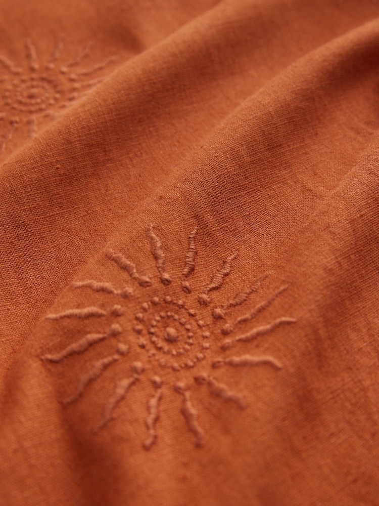 Rust Brown - Camisas de manga curta bordadas com sol - Imagem 8 de 8