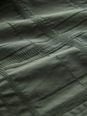 Green 100% Cotton Textured Check Short Sleeve Shirt - Image 7 of 7