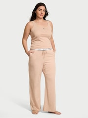 Victoria's Secret Heather Blush Pink Cotton Tank Long Pyjama Set - Image 1 of 2