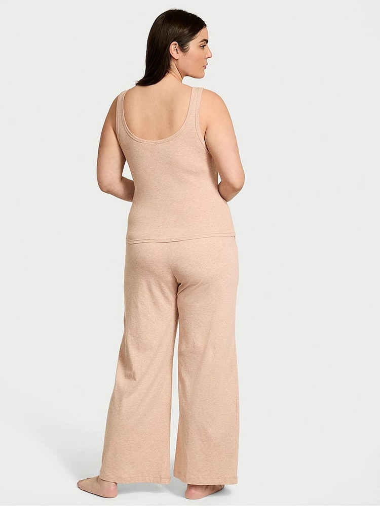 Victoria's Secret Heather Blush Pink Cotton Tank Long Pyjama Set - Image 2 of 2