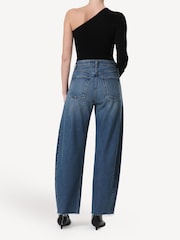AGOLDE Mid Blue Luna Pieced High Rise Barrel Taper Jeans - Image 4 of 9
