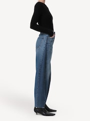AGOLDE Mid Blue Luna Pieced High Rise Barrel Taper Jeans - Image 6 of 9