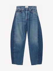 AGOLDE Mid Blue Luna Pieced High Rise Barrel Taper Jeans - Image 9 of 9