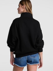 Victoria's Secret PINK Black Half Zip Sweatshirt - Image 2 of 3