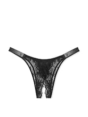 Victoria's Secret Black Brazilian Scattered Shine Strap Crotchless Lace Knickers - Image 3 of 3