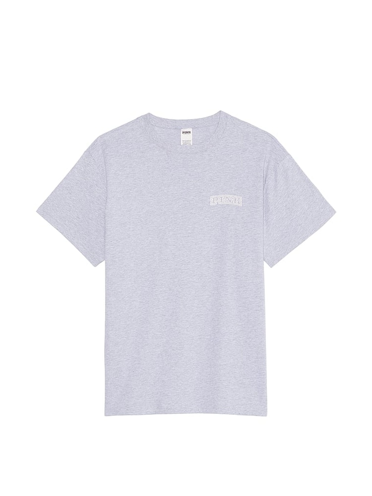 Victoria's Secret PINK Grey Heather Short Sleeve Oversized T-Shirt - Image 3 of 3