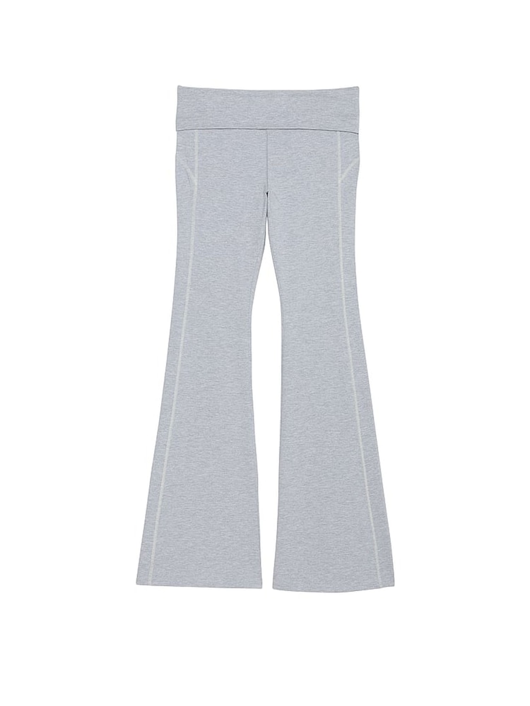 Victoria's Secret PINK Grey Heather Cotton Foldover Flare Leggings - Image 3 of 3