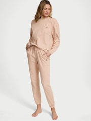 Victoria's Secret Heather Pretty Blush Pink Trouser Cotton Pyjama Set - Image 1 of 2