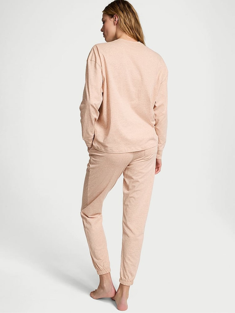 Victoria's Secret Heather Pretty Blush Pink Trouser Cotton Pyjama Set - Image 2 of 2