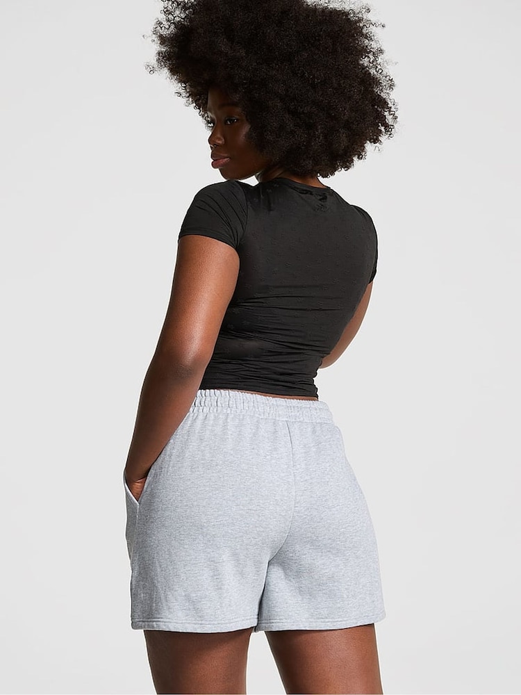 Victoria's Secret PINK Grey Heather Fleece Shorts - Image 2 of 2