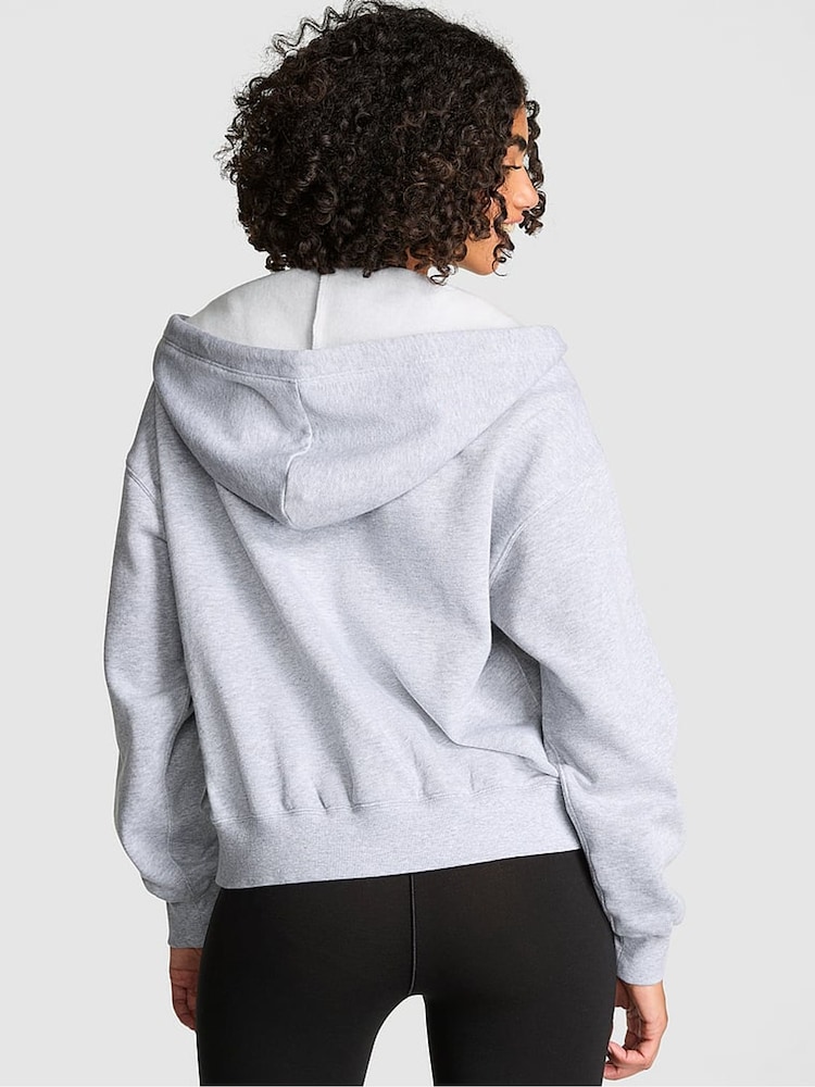 Victoria's Secret PINK Grey Heather Zip Up Hoodie - Image 2 of 2