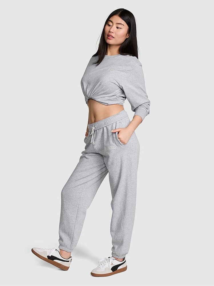 Victoria's Secret PINK Grey Heather Cuffed Joggers - Image 1 of 1