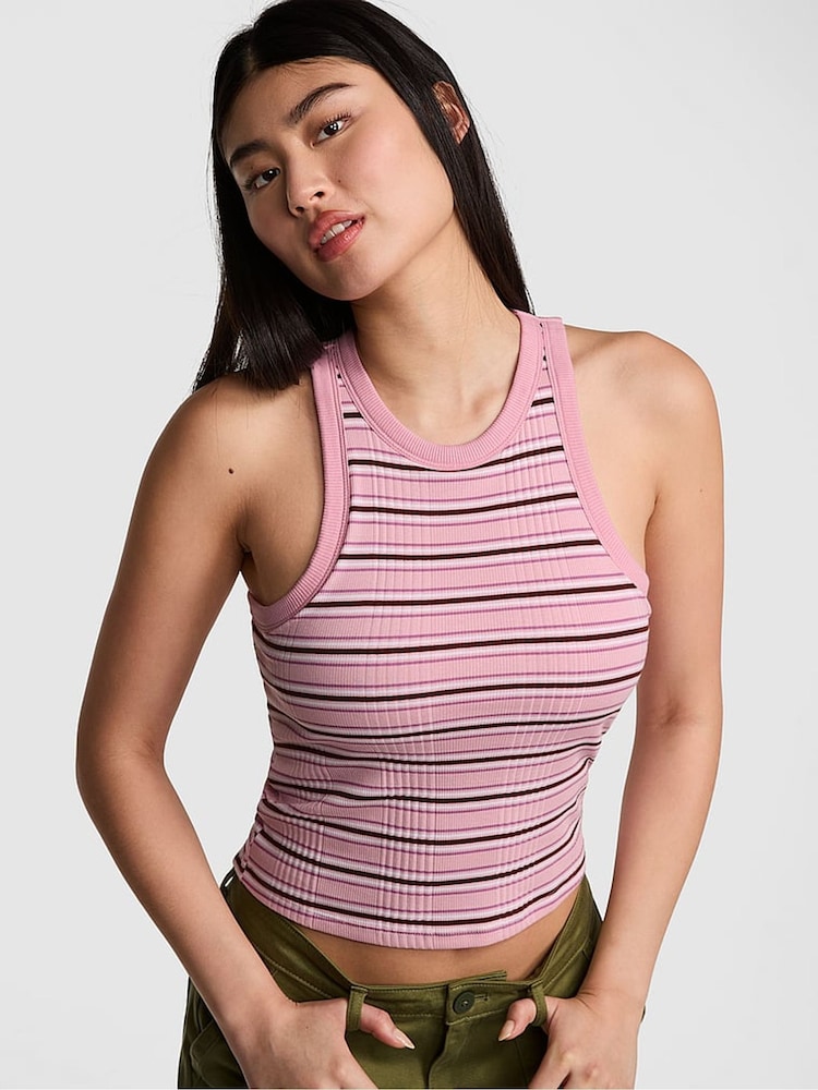 Victoria's Secret PINK Cameo Pink Rib Tank Top - Image 1 of 2