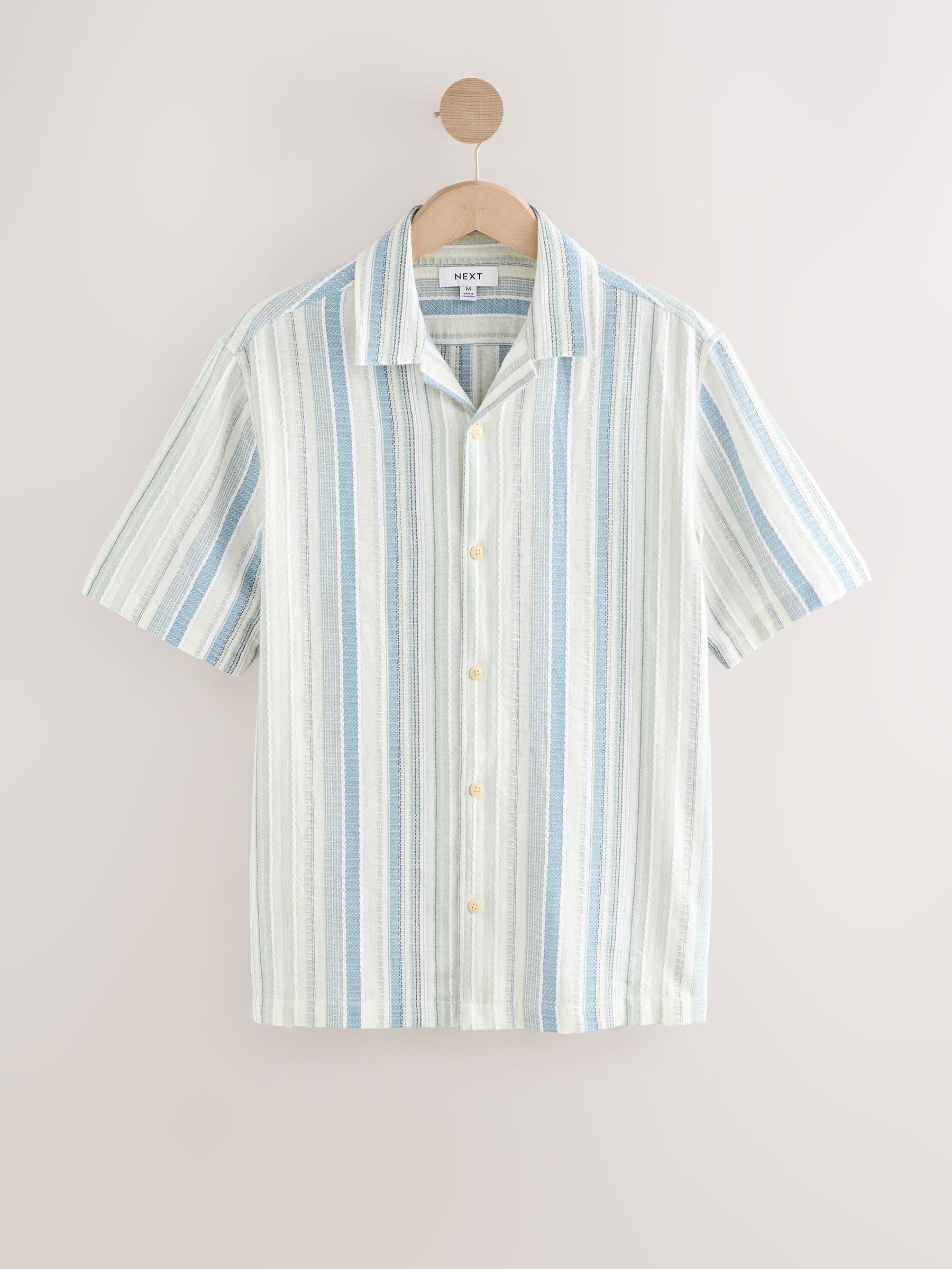 Stripe texture Blue Short-Sleeved Shirt main image 1