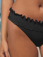 Black Shirred High Leg Bikini Bottoms - Image 3 of 6