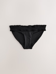 Black Shirred High Leg Bikini Bottoms - Image 4 of 6