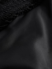 Black Shirred High Leg Bikini Bottoms - Image 6 of 6