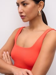 Red Soft Touch Polyamide Scoop Neck Vest Top - Image 2 of 4