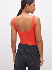 Red Soft Touch Polyamide Scoop Neck Vest Top - Image 3 of 4