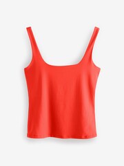 Red Soft Touch Polyamide Scoop Neck Vest Top - Image 5 of 7